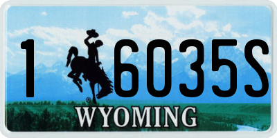 WY license plate 16035S