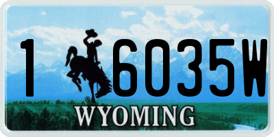 WY license plate 16035W
