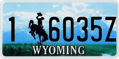 WY license plate 16035Z