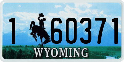 WY license plate 160371
