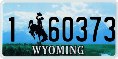 WY license plate 160373