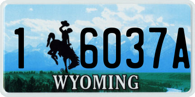 WY license plate 16037A