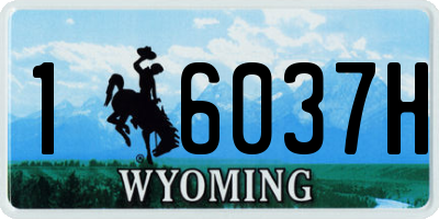 WY license plate 16037H