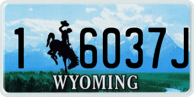 WY license plate 16037J