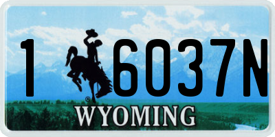 WY license plate 16037N