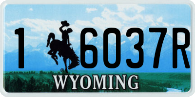 WY license plate 16037R