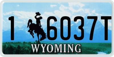 WY license plate 16037T