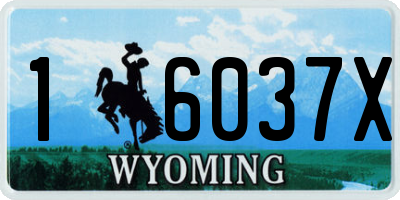 WY license plate 16037X
