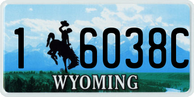 WY license plate 16038C
