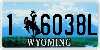 WY license plate 16038L