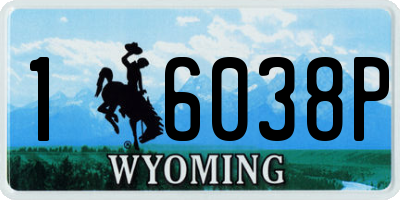 WY license plate 16038P