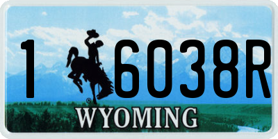 WY license plate 16038R