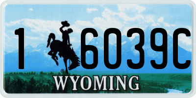 WY license plate 16039C