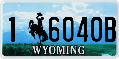 WY license plate 16040B