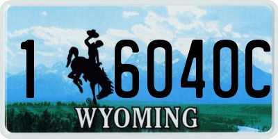 WY license plate 16040C