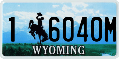 WY license plate 16040M