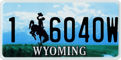WY license plate 16040W