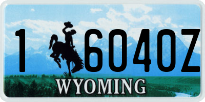 WY license plate 16040Z