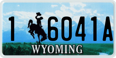 WY license plate 16041A