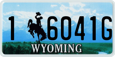 WY license plate 16041G