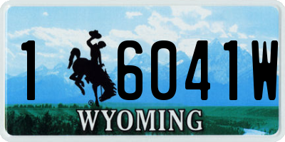 WY license plate 16041W