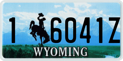 WY license plate 16041Z
