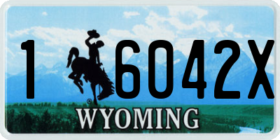 WY license plate 16042X
