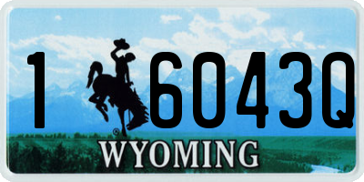WY license plate 16043Q