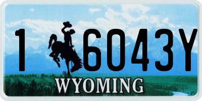 WY license plate 16043Y