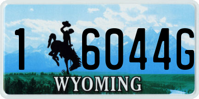 WY license plate 16044G