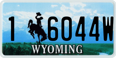 WY license plate 16044W
