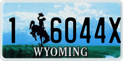 WY license plate 16044X