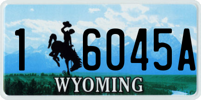 WY license plate 16045A