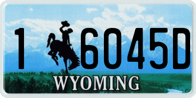 WY license plate 16045D