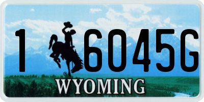 WY license plate 16045G