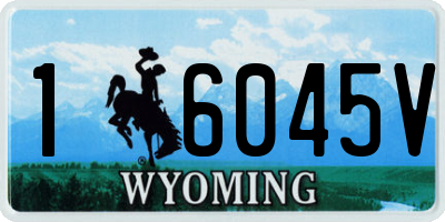WY license plate 16045V