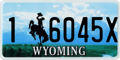 WY license plate 16045X