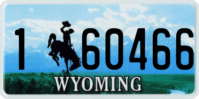 WY license plate 160466