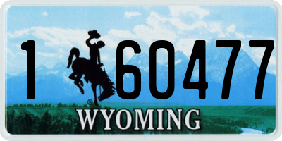 WY license plate 160477