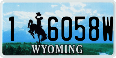 WY license plate 16058W