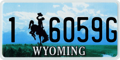 WY license plate 16059G