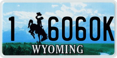 WY license plate 16060K
