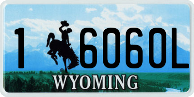 WY license plate 16060L