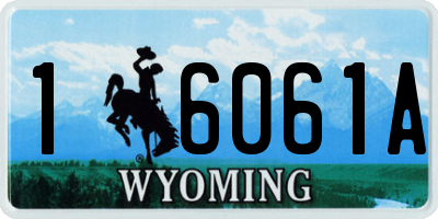 WY license plate 16061A