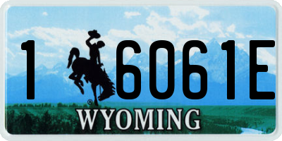 WY license plate 16061E