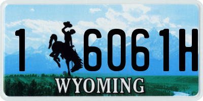 WY license plate 16061H