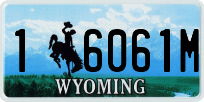 WY license plate 16061M