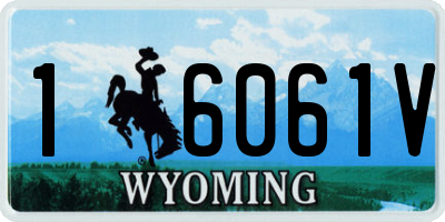 WY license plate 16061V