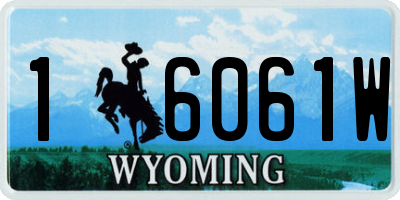 WY license plate 16061W