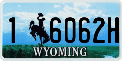 WY license plate 16062H